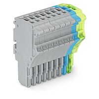 WAGO Konektor 2020-109/000-038 1vodičový pružinový Push-in CAGE CLAMP® 1,5 mm², šedá/modrá/zelenožlutá