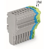 WAGO Konektor 2020-111/000-038 1vodičový pružinový Push-in CAGE CLAMP® 1,5 mm², šedá/modrá/zelenožlutá