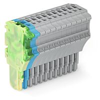 WAGO Konektor 2020-112/000-039 1vodičový pružinový Push-in CAGE CLAMP® 1,5 mm², zelenožlutá/modrá/šedá