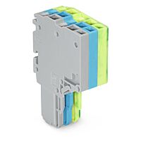 WAGO Svorka 2020-203/000-038 2vodičová pružinová Push-in CAGE CLAMP® 1,5 mm², šedá/modrá/zelenožlutá