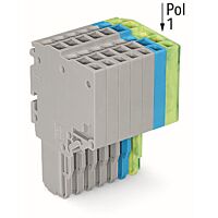 WAGO Svorka 2020-208/000-038 2vodičová pružinová Push-in CAGE CLAMP® 1,5 mm², šedá/modrá/zelenožlutá