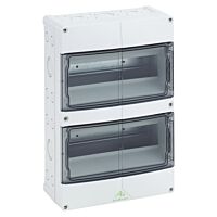 SPELSBERG Skříň AKe 24 400V AC 24TE 250x370x122mm, na omítku, průhledné dveře, IK07, IP55 šedá