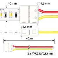 MCLED Konektor ML-112.004.21.4 připojovací LED pásků šíře 10mm, 3 piny, délka 2m, 20AWG
