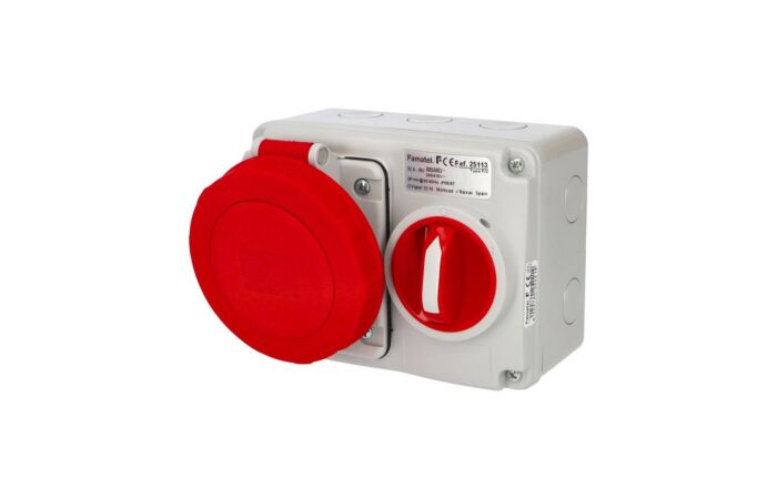 FAMATEL Zásuvka 32A/400V 5-pól IP67 blok. 6h