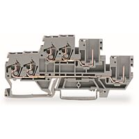WAGO Svorka 870-1138 Řadová dvoupatrová – 4 vodiče / 2 piny Vidlicová průchozí – 4 vodiče / 2 piny 2,5 mm², šedá