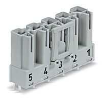 WAGO Konektor 770-855/064-000 na desky plošných spojů Rovné provedení 5pólová, šedá