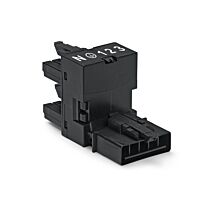 WAGO Rozdělovač-h 890-930 5pól, kód A, 1 vstup 2 výstupy, vývody na jedné straně, 3 blokovací západky, pro neupevněné spoje, černá