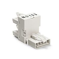 WAGO Rozdělovač-h 890-980 5pól, kód A, 1 vstup 2 výstupy, vývody na jedné straně, 3 blokovací západky, pro neupevněné spoje, bílá
