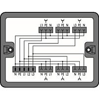 WAGO Krabice 899-631/105-000 Distribuční Trojfázový na střídavý proud (400 V / 230 V) 1 vstup, černá