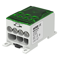 MOREK Distribuční blok OJL 400A, vstup 1xAl/Cu240mm², výstup 4x35/3x50mm² zelený