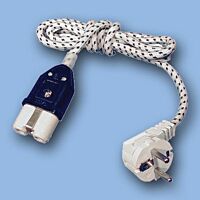 JONEX Flexo 2m 250V/10A opředená zásuvka remoska