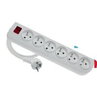 Prodl.přívod  3m - 6zás. s vypín. 16A