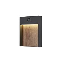 SLV Svítidlo LED FLATT SENZOR 13W 550lm 3000/4000K nástěnné přisazené IP65 antracit/hnědá