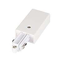 SLV Napáječ koncový pro jednofázovou lištu, pravá, bílá