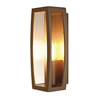 SLV Svítidlo MERIDIAN BOX 2 25W E27 nástěnné IP54 hnědá rez/opál plast