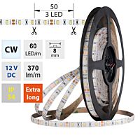 MCLED Pásek LED SMD2835 CW, 60LED/m, 4,8W/m, DC 12V, 370lm/m, CRI90, IP54, 8mm, 5m