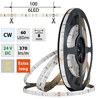 MCLED Pásek LED SMD2835 CW, 60LED/m, 4,8W/m, DC 24V, 370lm/m, CRI90, IP54, 8mm, 5m