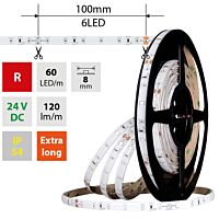 MCLED Pásek LED SMD2835 R, 60LED/m, 4,8W/m, DC 24V, 120lm/m, IP54, 8mm, 5m