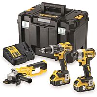 DeWALT  Sada DCD796 + DCF887+ DCG412 / AKU bezuhlíková kombo sada nářadí