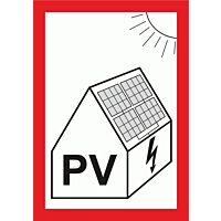 STRO.M Tabulka "PV"  pro fotovoltaická zařízení A7, samolepící