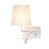 SOMNILA FLEX vnitřní nástěnné svítidlo LED 3000K, bílá, verze vlevo vč. USB přípojky
