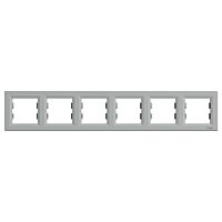 SCHNEIDER  Asfora Rámeček šestinásobný, alu