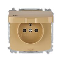 ABB TANGO Zásuvka 5519A-A02997 D jednonásobná s clonkami, s víčkem, IP44, bezšroubové svorky, béžová