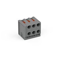 WAGO Svorka 252-303 2vodičová pružinová Tlačítko PUSH WIRE®, šedá