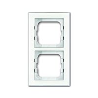 ABB BUSCH AXCENT Rámeček 2CKA001754A4438 dvojnásobný, pro vodorovnou i svislou montáž, bílé sklo