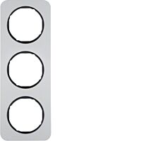 Rámeček 3-násobný, Berker R.1, alu/černá