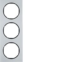 Rámeček 3-násobný, Berker R.3, alu/černá