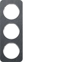 Rámeček 3-násobný, Berker R.1, černá bři