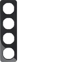 Rámeček 4-násobný, Berker R.1, černá, le