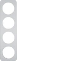 Rámeček 4-násobný, Berker R.1, alu/bílá