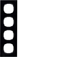 Rámeček, 4-násobný, Berker R.8, sklo čer