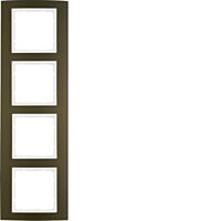 Rámeček 4-násobný, Berker B.3, Alu, hněd