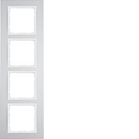 Rámeček 4-násobný, Berker B.3, alu/bílá