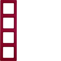 Rámeček 4-násobný, Berker Q.1, červená,