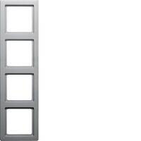 Rámeček 4-násobný, Berker Q.1, alu samet