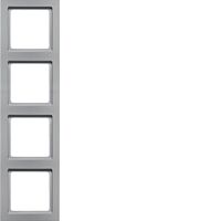 Rámeček 4-násobný, Berker Q.3, alu samet