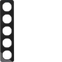 Rámeček 5-násobný, Berker R.1, sklo, čer