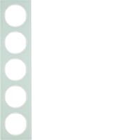 Rámeček 5-násobný, Berker R.3, sklo, bíl