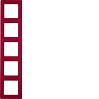 Rámeček 5-násobný, Berker Q.1, červená,