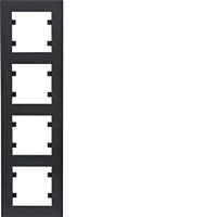 HAGER Rámeček LUMINA Intense WL5643 4násobný svislý IP20 černá mat