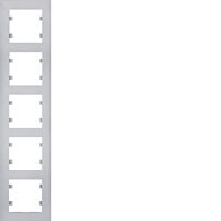 HAGER Rámeček LUMINA Intense WL5652 5násobný svislý IP20 stříbrná mat