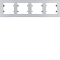 HAGER Rámeček LUMINA Intense WL5742 4násobný vodorovný IP20 stříbrná mat