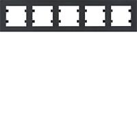 HAGER Rámeček LUMINA Intense WL5753 5násobný vodorovný IP20 černá mat