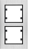 HAGER Rámeček LUMINA Passion WL9122 2násobný svislý IP20 hliník stříbrná