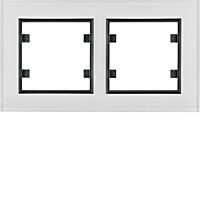 HAGER Rámeček LUMINA Passion WL9220 2násobný vodorovný IP20 bílá sklo