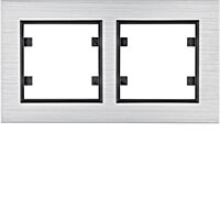 HAGER Rámeček LUMINA Passion WL9222 2násobný vodorovný IP20 hliník stříbrná